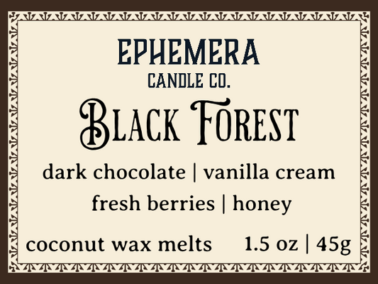 Black Forest Wax Melts | Dark Chocolate, Fresh Berries, Vanilla Cream & Honey
