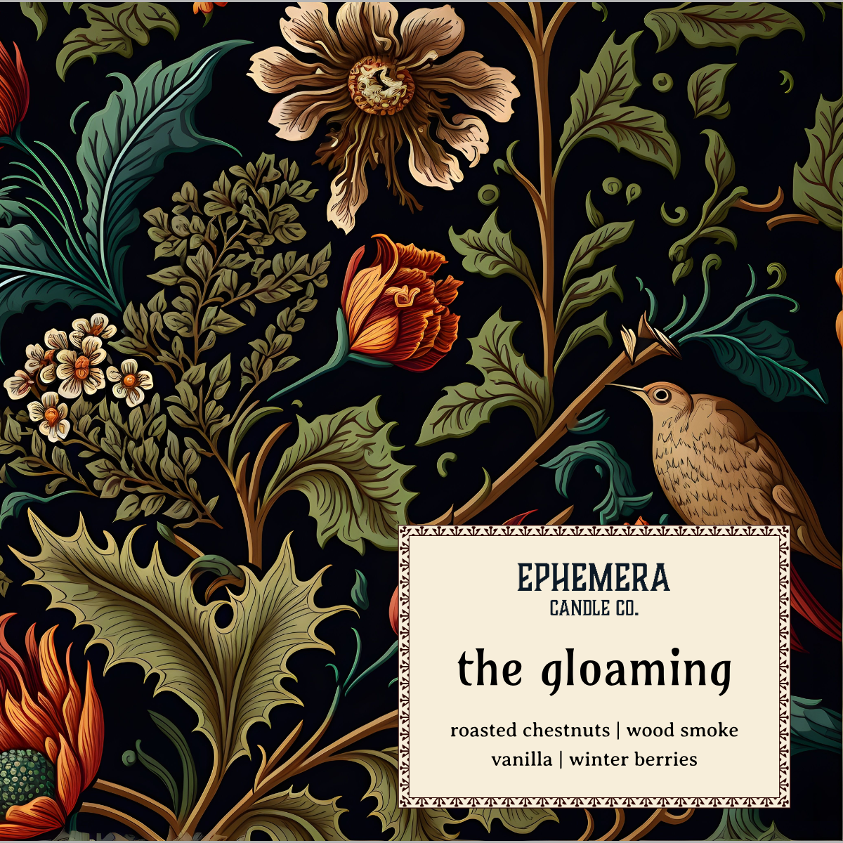 The Gloaming Wax Melts | Roasted Chestnuts, Wood Smoke, Vanilla, Winter Berries
