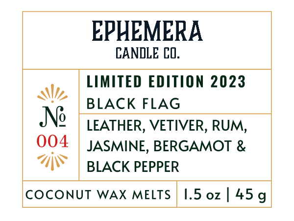 Leather, vetiver, rum, jasmine, bergamot, & black pepper