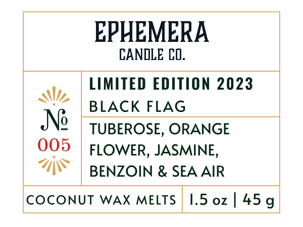 Tuberose, orange flower, jasmine, benzoin and sea air