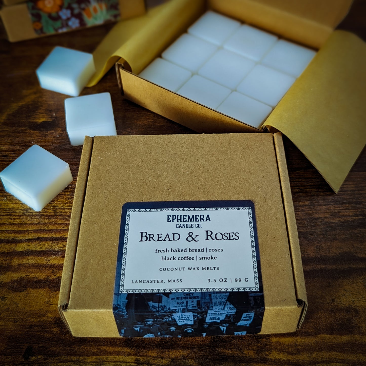 Bread & Roses Wax Melts | Fresh Bread, Roses, Black Coffee, Smoke