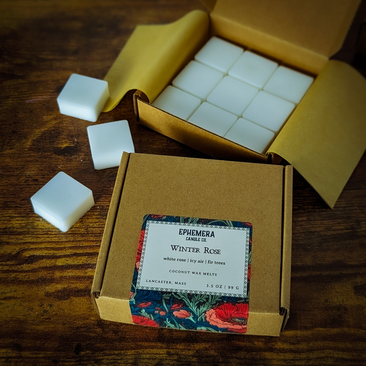 Winter Rose Wax Melts | White Rose, Icy Air, Fir Trees