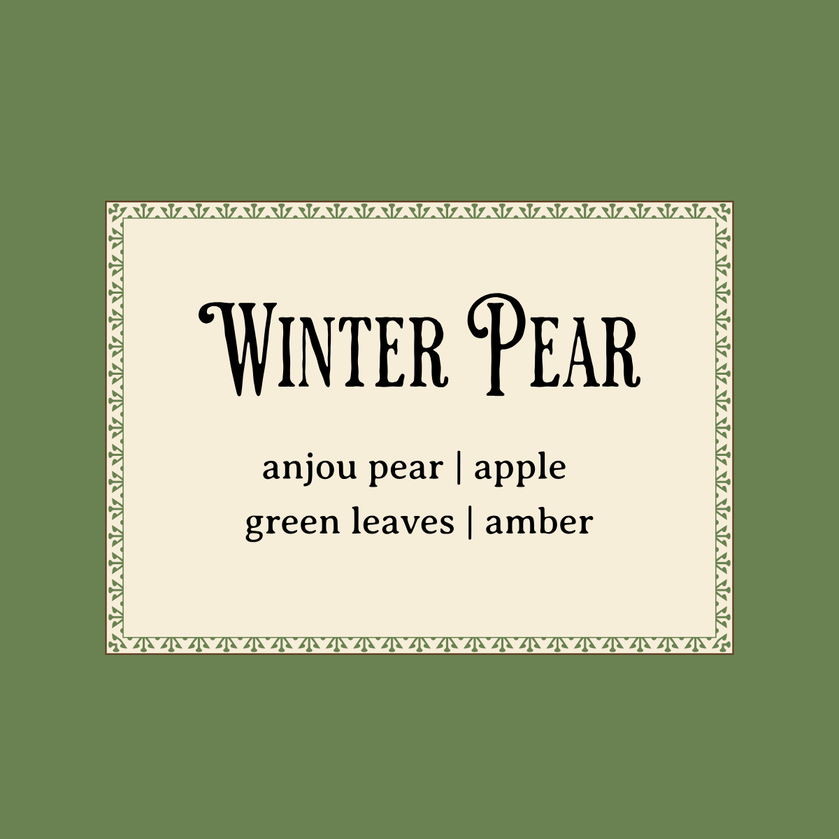Winter Pear Wax Melts | Anjou Pear, Apples, Green Leaves & Amber