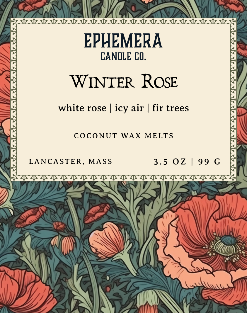 Winter Rose Wax Melts | White Rose, Icy Air, Fir Trees