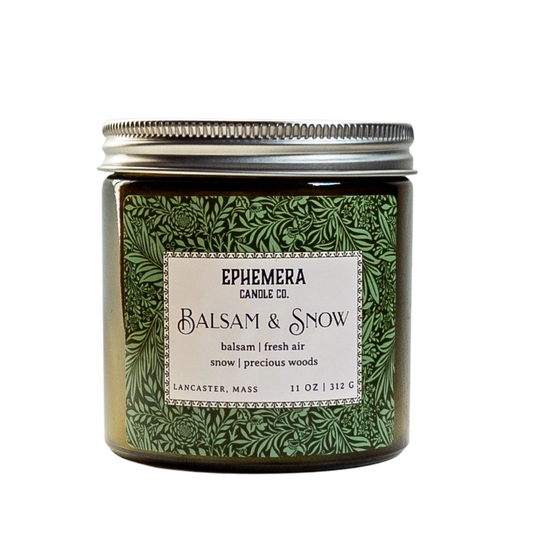 Balsam & Snow wood wick candle - balsam, fresh air, snow & precious woods