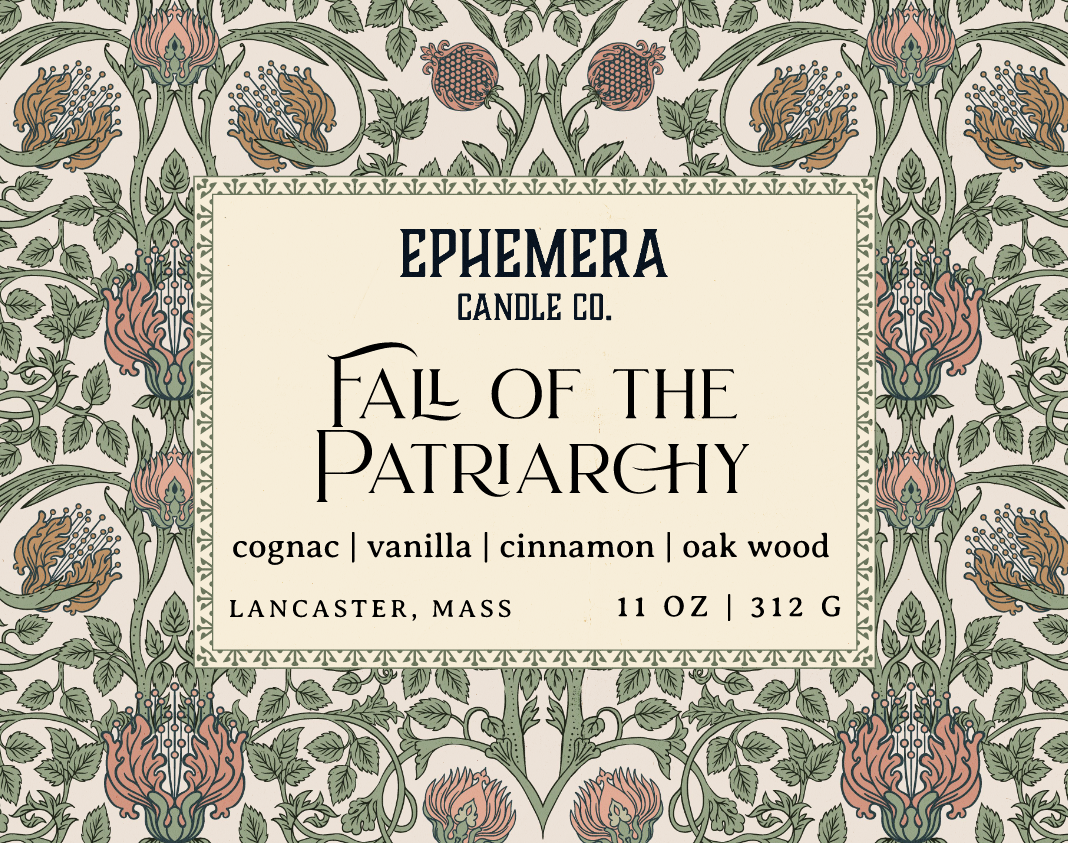 Fall of the Patriarchy 11 oz  candle - cognac, vanilla, cinnamon, oak wood