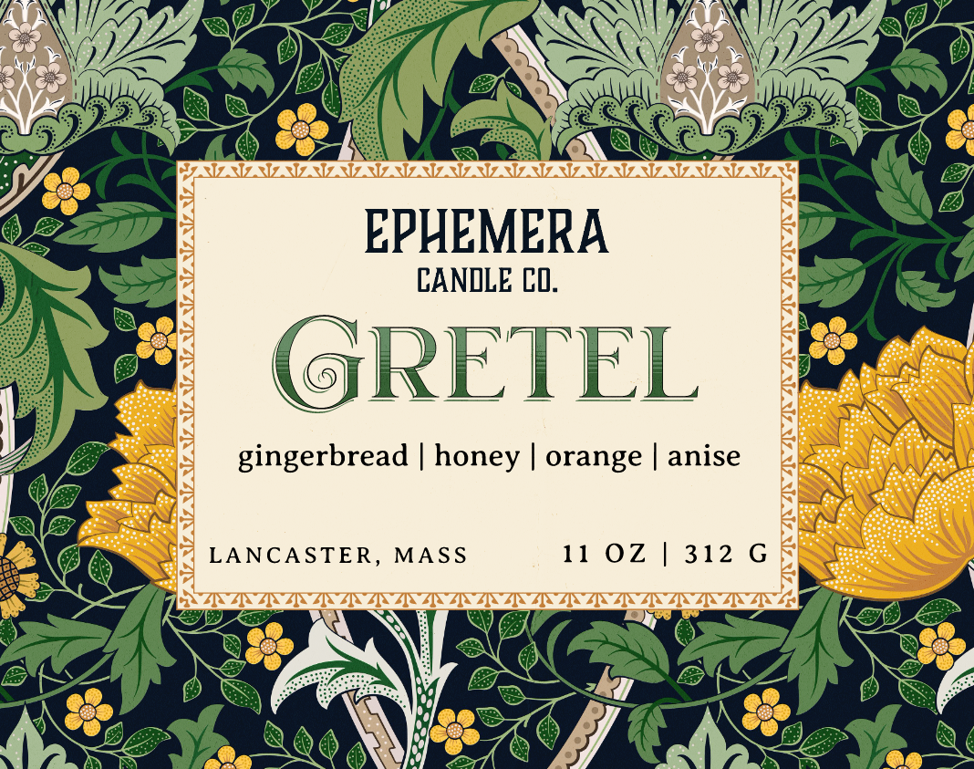Gretel wood wick candle - gingerbread, honey, citrus & spice
