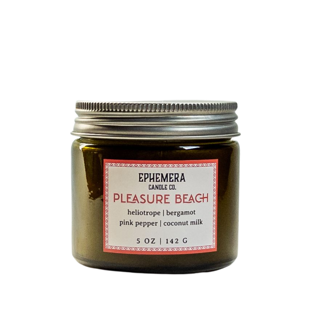 Pleasure Beach wood wick candle - heliotrope, bergamot, pink pepper, coconut milk