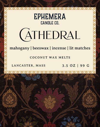 Cathedral Wax Melts | Mahogany, Beeswax, Lit Matches