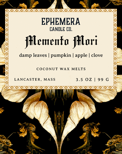 Memento Mori Wax Melts | Damp Leaves, Pumpkin, Cloves, Apple
