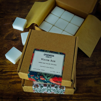 Winter Rose Wax Melts | White Rose, Icy Air, Fir Trees