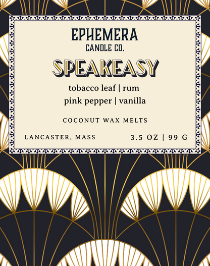 Speakeasy Wax Melts | Dark Rum, Tobacco Leaf, Vanilla & Pink Pepper