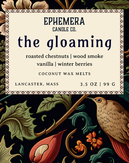 The Gloaming Wax Melts | Roasted Chestnuts, Wood Smoke, Vanilla, Winter Berries