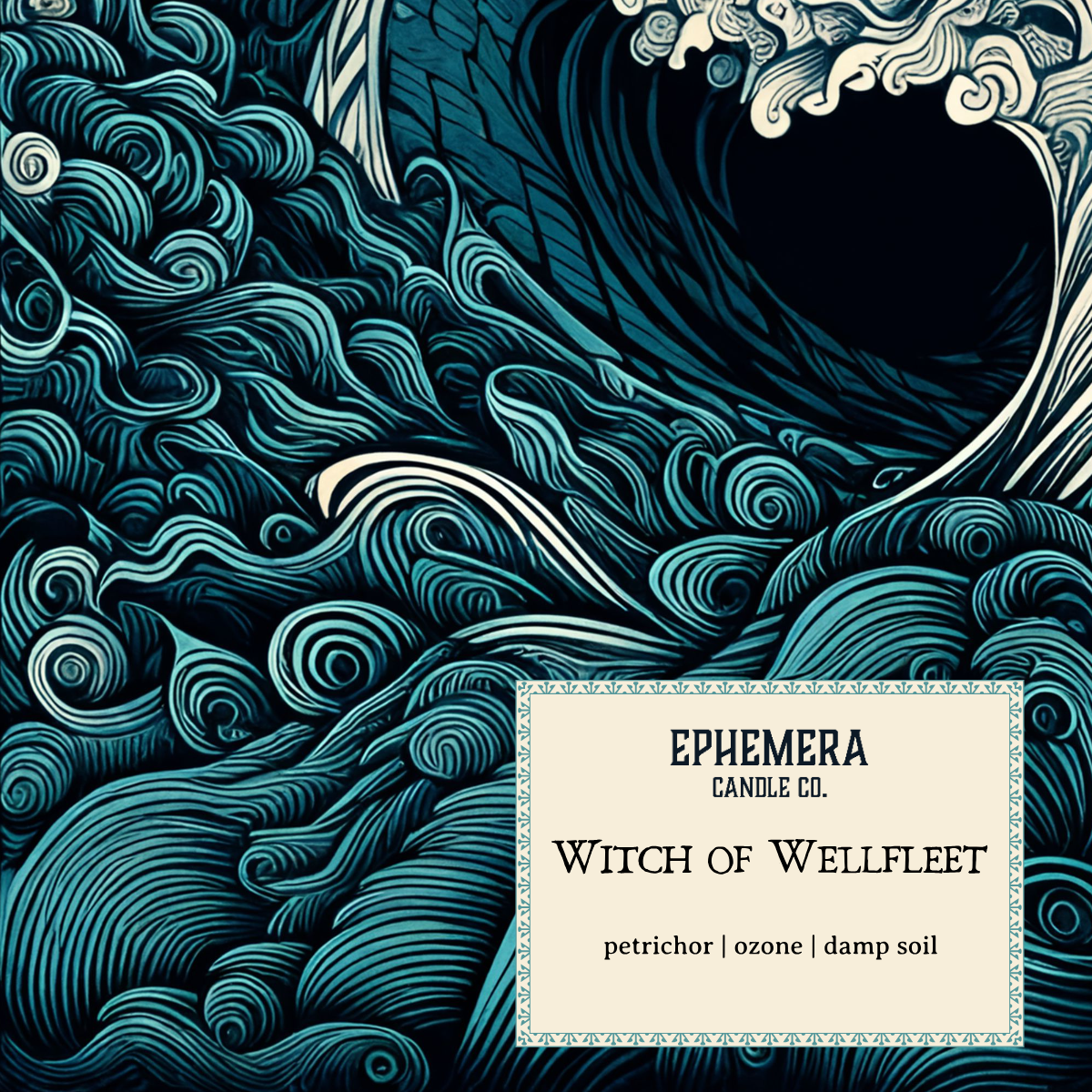 Rain Petrichor scented candle Witch of Wellfleet