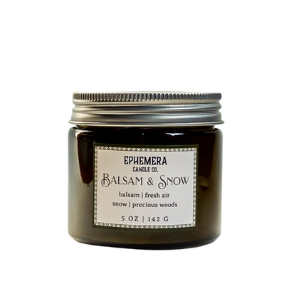 Balsam & Snow wood wick candle - balsam, fresh air, snow & precious woods