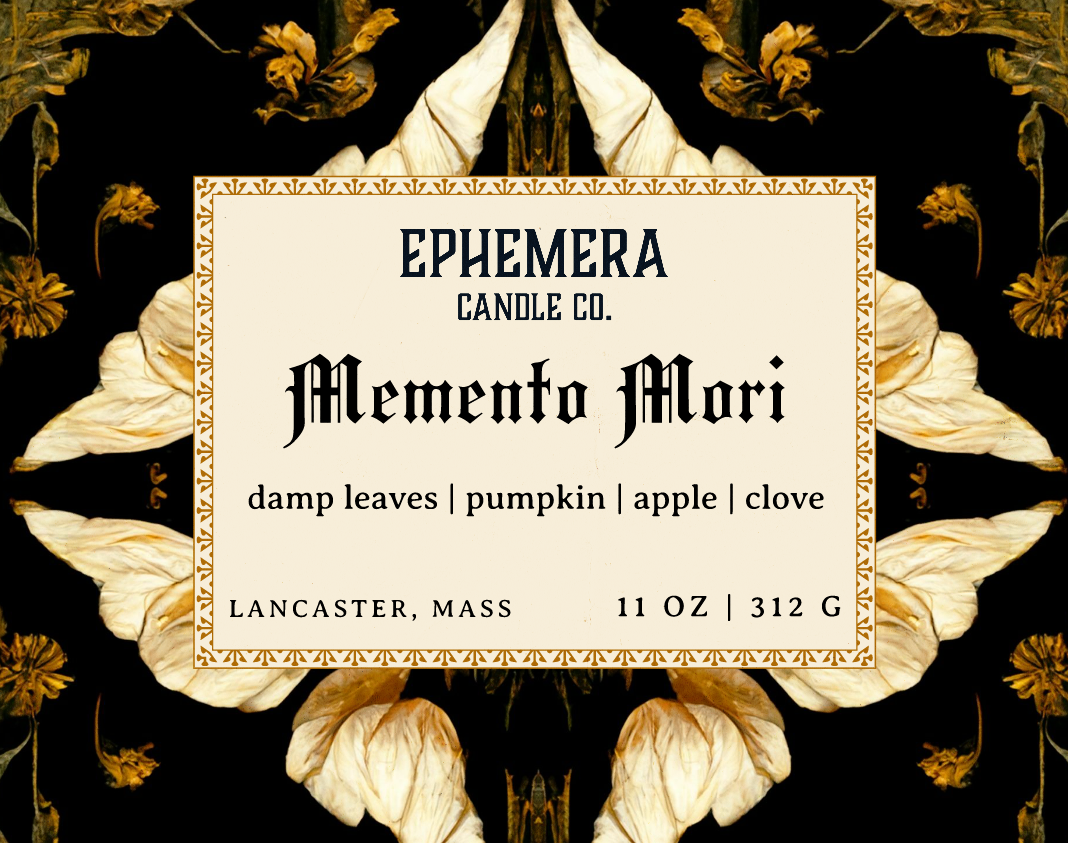Memento Mori 11 oz candle - damp leaves, pumpkin, apple, clove