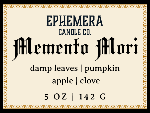 Memento Mori 5 oz candle - damp leaves, pumpkin, apple, clove